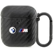 BMW Carbon Doppel Metall Logo - Etui AirPods 1/2 gen (Czarny)