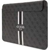 GUESS PU 4G bedruckte Streifen-Computerhülle 16" Schwarz