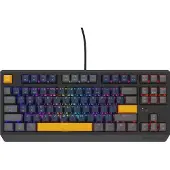 Genesis THOR 230 TKL, Verkabelt & Kabellos, USB + RF Wireless + Bluetooth, Mechanischer Switch, QWERTY, RGB-LED, Schwarz, Blau, Grau, Orange