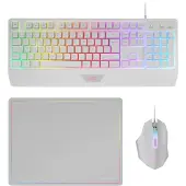 Mars Gaming MCP124W, Kabelgebunden, USB, Membran Key Switch, QWERTY, RGB-LED, Weiß