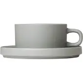 Blomus Teetasse und Undertasse Pilar Mirage Grey (2er Set)