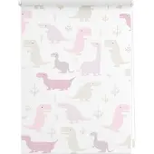 Lichtblick Rollo Klemmfix, ohne Bohren, Verdunkelung, Dino - Pink 120 x 150 cm (B x L)