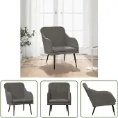 The Living Store Sessel Dunkelgrau 63x76x80 cm Samt