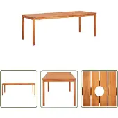 The Living Store Gartentisch 215x90x74 cm Akazie Massivholz