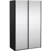 Ebuy24 Catania Schiebetürenschrank 2 Türen mit Spiegel 120x200cm matt schwarz.