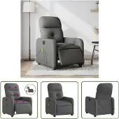 The Living Store Massagesessel Elektrisch Dunkelgrau Stoff