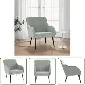 The Living Store Sessel Hellgrau 63x76x80 cm Samt
