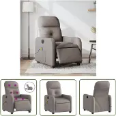 The Living Store Massagesessel Elektrisch Taupe Stoff