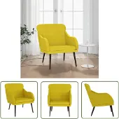 The Living Store Sessel Gelb 63x76x80 cm Samt