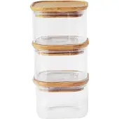Pebbly Frischhaltedose Pebbly Viereck Holz 500 ml (3-teilig)