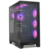 NOX Hummer Glock Black, Midi Tower, PC, Schwarz, ATX, ITX, micro ATX, Gummi, Stahl, Gehärtetes Glas, Gaming