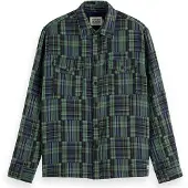 Scotch & Soda Relaxed Fit Patchwork Shirt Navy Check Größe: M | Casual hemden Outlet | Herren | Blau