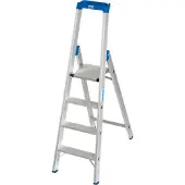 Krause Stehleiter einseitig STABILO silber 4 Stufen, H: 175,0 cm