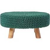 Homescapes STRICK-HOCKER tannengrün, rund 62/62/30 cm