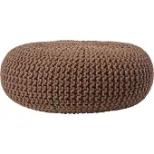 Homescapes STRICK-POUF braun, Bodenkissen rund 70/70/23 cm