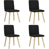 vidaXL Esszimmerstühle 4 Stk. Schwarz Stoff