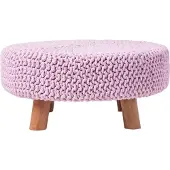 Homescapes STRICK-HOCKER rosa, rund 62/62/30 cm