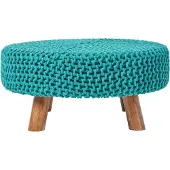 Homescapes STRICK-HOCKER petrol-grün, rund 62/62/30 cm
