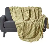 Homescapes WOHNDECKE Chenille 150/200 cm, 100% Baumwolle gestreift