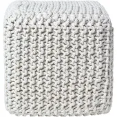 Homescapes STRICK-POUF natur, Sitzwürfel 35/35/35 cm