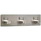 Sotech Kleiderhaken Pandora, 120498, aus Edelstahl, 18cm, selbstklebend, silber, Hakenleiste mit 3 Haken