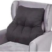 Homescapes RÜCKENKISSEN schwarz 68/58 cm – Stützkissen für Sessel, Velours