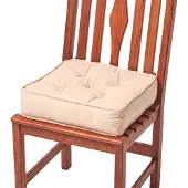 Homescapes SITZKISSEN beige 40/40/10 cm – Stuhlkissen Baumwolle
