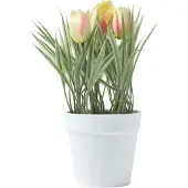 Homescapes KUNSTBLUMEN Tulpen rosa-apricot im Blumentopf, 22 cm