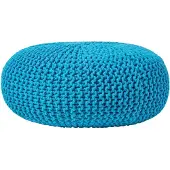Homescapes STRICK-POUF türkis, Bodenkissen rund 70/70/23 cm