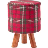 Homescapes HOCKER Edward Tartan rot kariert, 32/32/42 cm