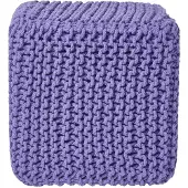 Homescapes STRICK-POUF lila, Sitzwürfel 35/35/35 cm