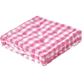 Homescapes SITZKISSEN pink-weiß kariert 40/40/8 cm