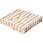 Homescapes SITZKISSEN beige-weiß gestreift 50/50/10 cm