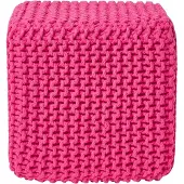 Homescapes STRICK-POUF pink, Sitzwürfel 35/35/35 cm