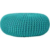 Homescapes STRICK-POUF petrol-grün, Bodenkissen rund 70/70/23 cm