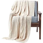 Homescapes STRICKDECKE 150/200 cm, Baumwolle mit Zopfmuster