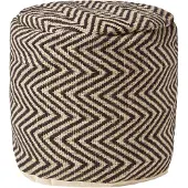 Homescapes SITZPOUF rund mit Zickzack-Muster, 40/40/45 cm