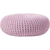 Homescapes STRICK-POUF rosa, Bodenkissen rund 70/70/23 cm