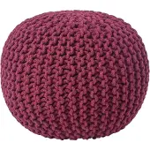 Homescapes STRICK-POUF weinrot, 40/40/35 cm