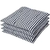 Homescapes STUHLKISSEN 4er-Set, 40/40/5 cm schwarz-weiß gestreift