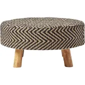Homescapes SITZHOCKER Jute gemustert, 62/62/30 cm