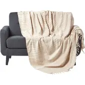 Homescapes WOHNDECKE Chenille 150/200 cm, 100% Baumwolle gestreift