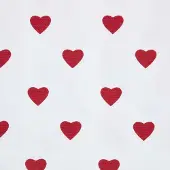 Homescapes BAUMWOLLSTOFF Meterware weiß mit roten Herzen, 150 cm