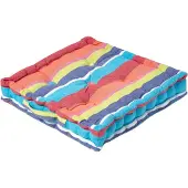 Homescapes SITZKISSEN bunt gestreift 40/40/8 cm