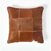 Homescapes PATCHWORK-KISSEN Fell & Leder 45/45 cm