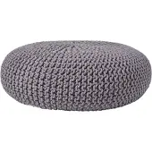 Homescapes STRICK-POUF grau, Bodenkissen rund 70/70/23 cm