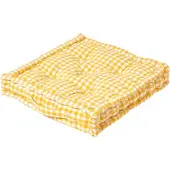 Homescapes SITZKISSEN gelb kariert 40/40/8 cm – Bodenkissen Vichy-Karo
