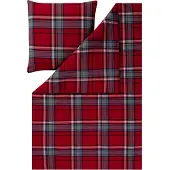 Estella Kuschelflanell Bettwäsche Hannes rot 135x200 cm + 80x80 cm
