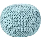 Homescapes STRICK-POUF pastellblau, 40/40/35 cm