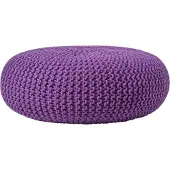 Homescapes STRICK-POUF lila, Bodenkissen rund 70/70/23 cm